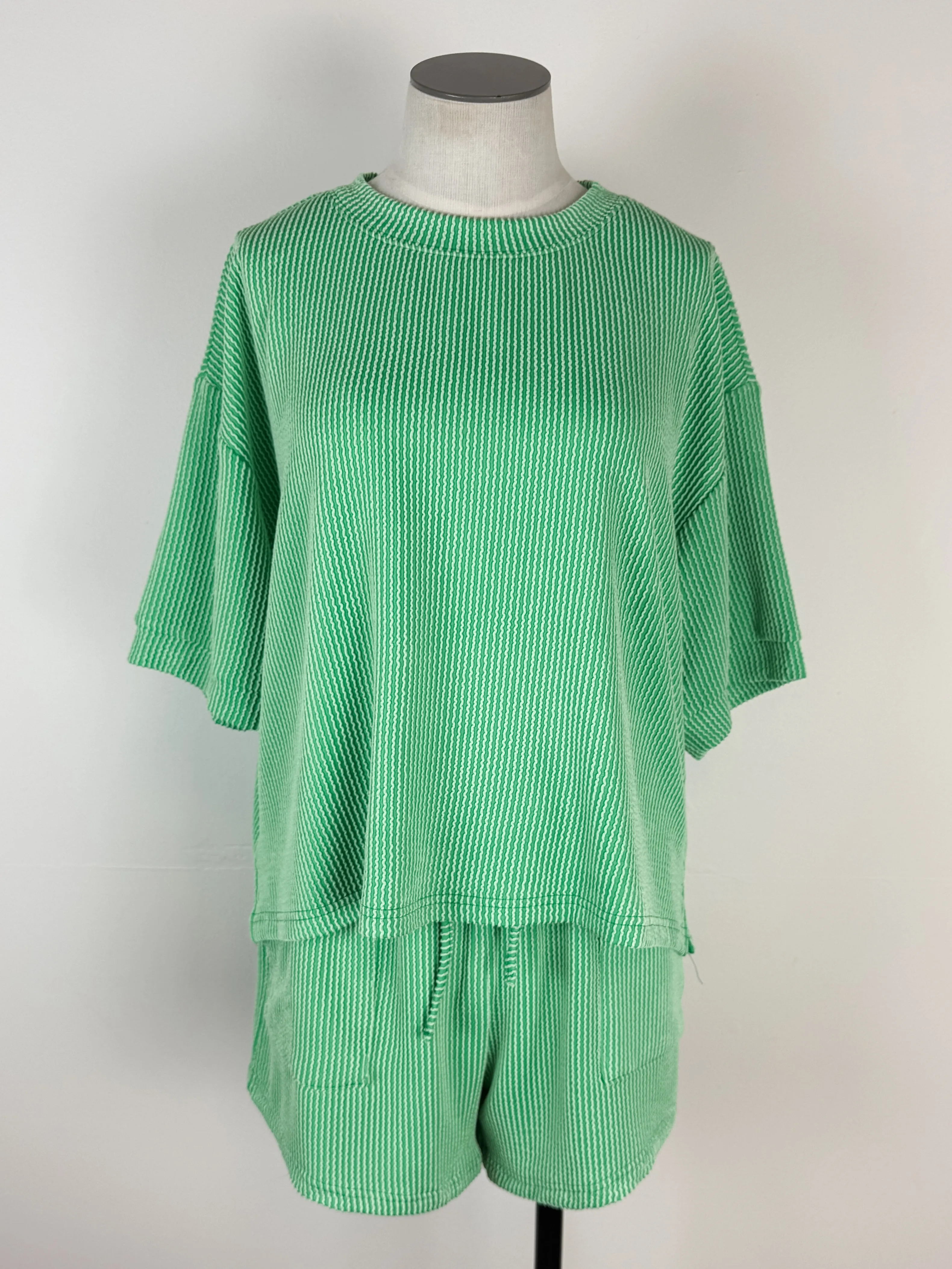 Ayla Ribbed Set in Green
