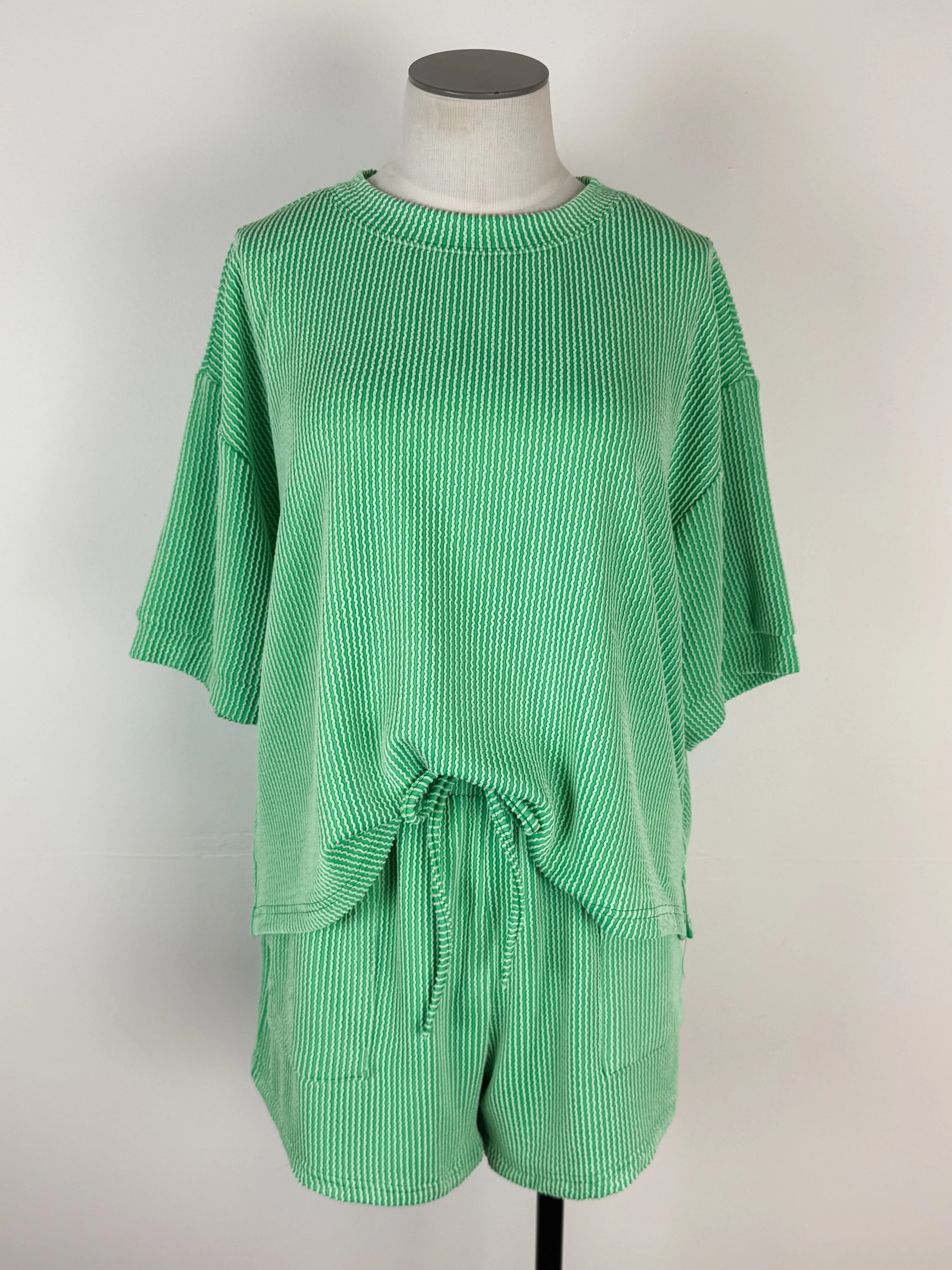 Ayla Ribbed Set in Green