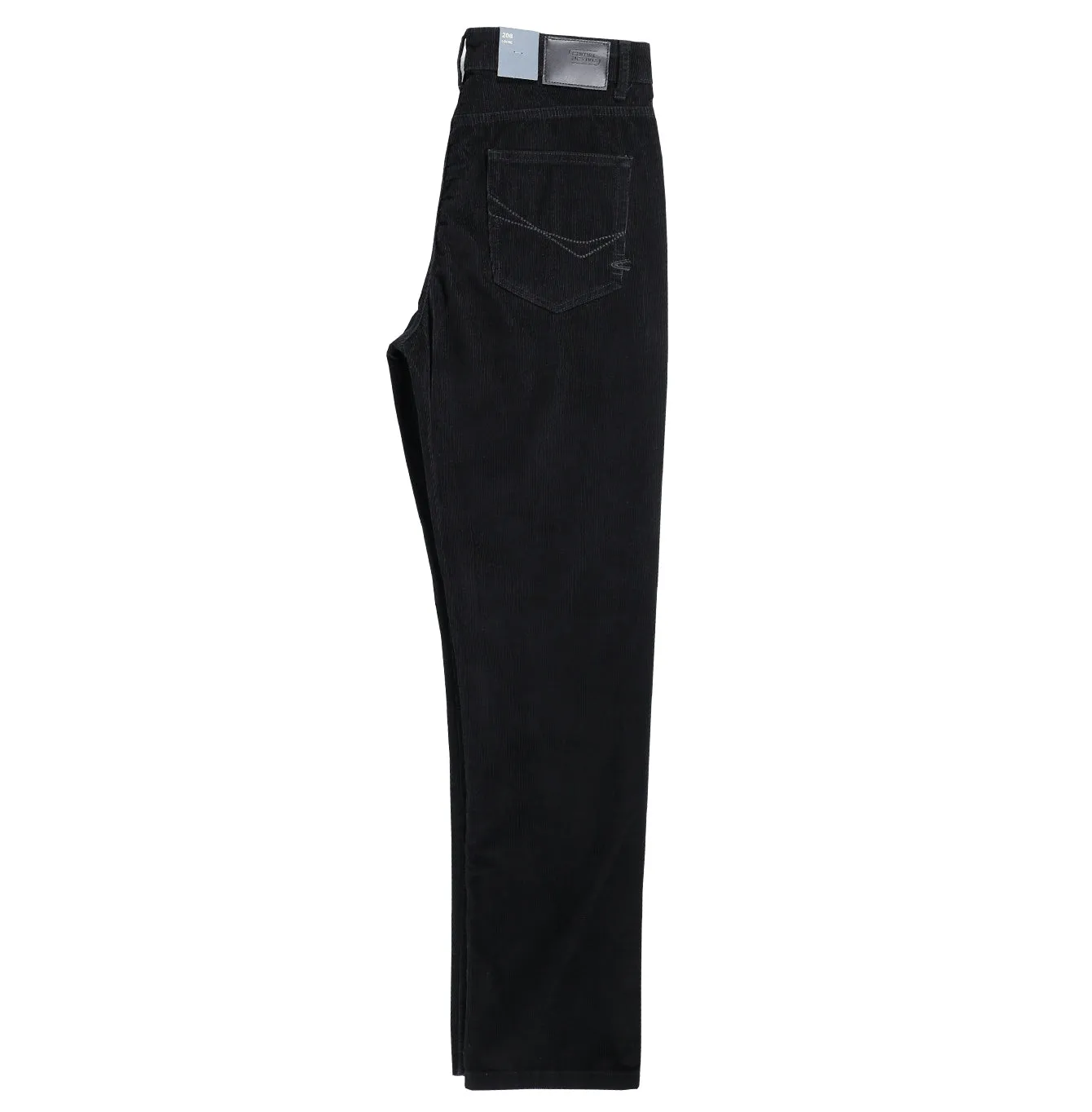 camel active Men Chino Trousers in 208 Loose Fit with 5 Pockets in Black Corduroy 9-208SS25CDB526