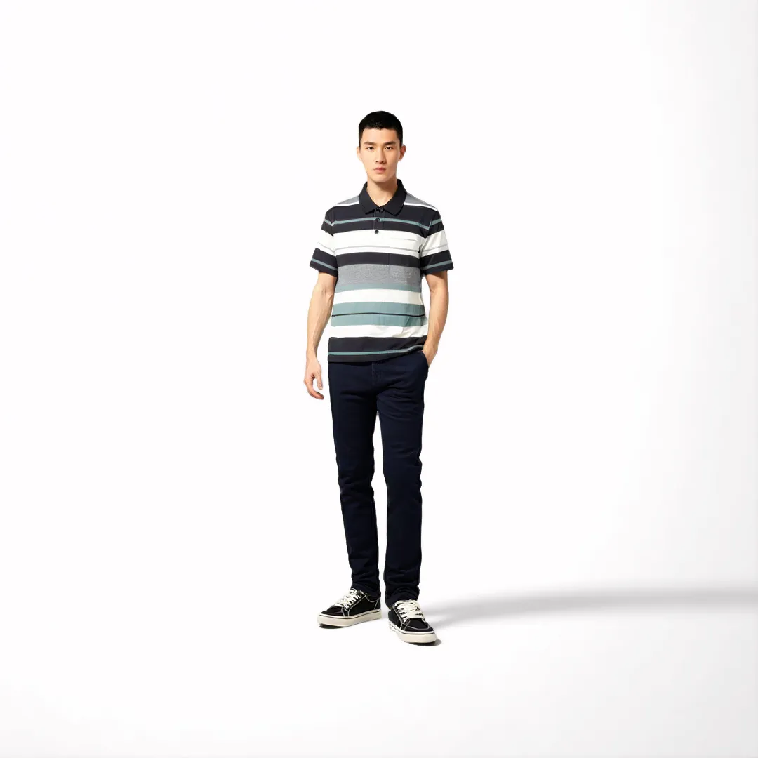 camel active Men Chino Trousers in 208 Loose Fit with 5 Pockets in Navy Blue Corduroy 9-208SS25CDB528