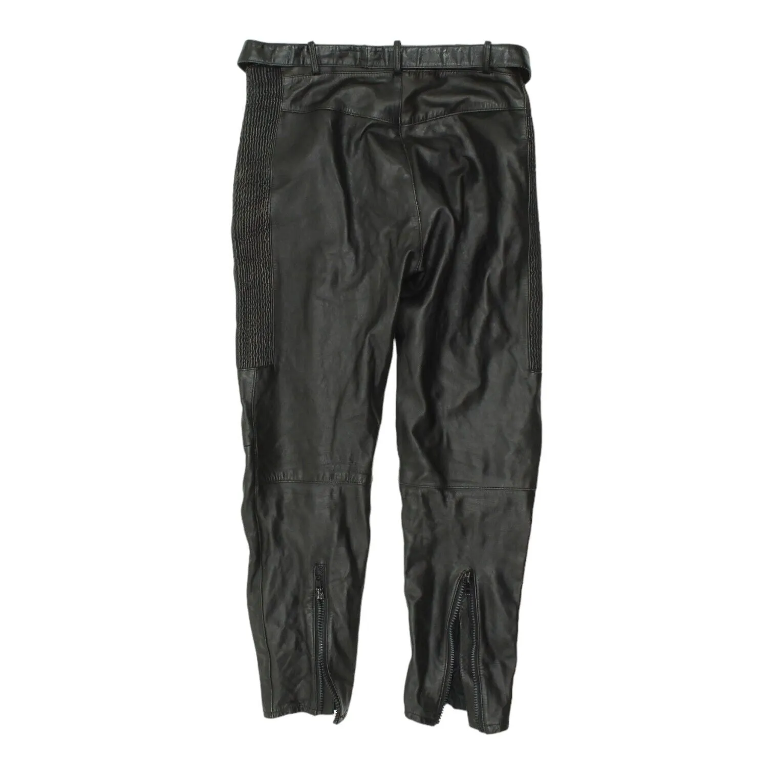 Echt Leder Mens Black Leather Motorcycle Trousers | Vintage Biker Pants VTG