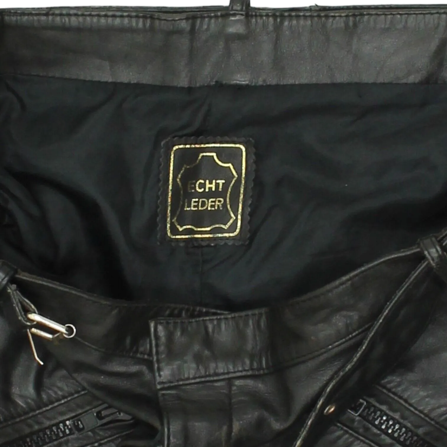 Echt Leder Mens Black Leather Motorcycle Trousers | Vintage Biker Pants VTG