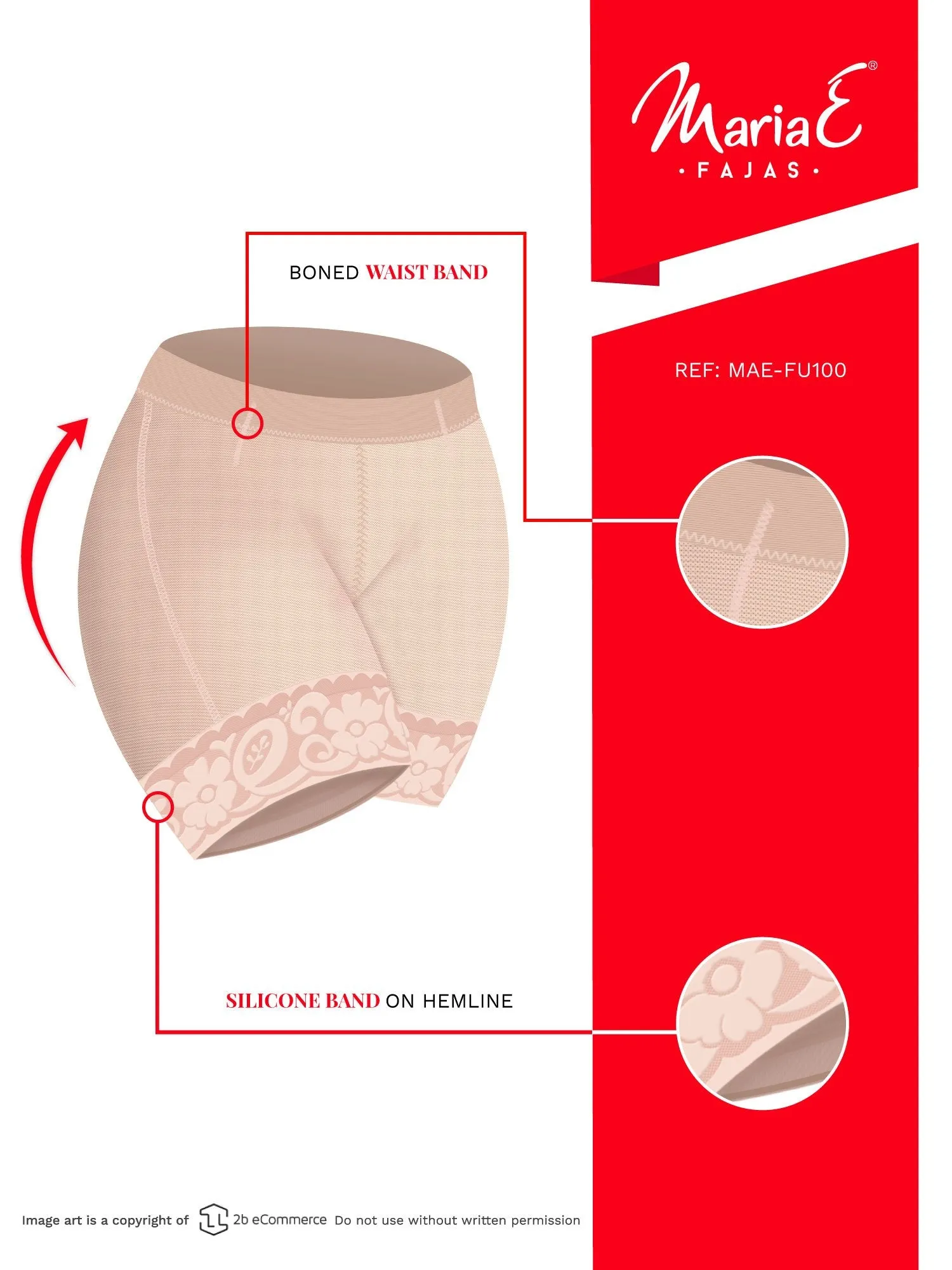 Fajas MariaE FU100 Butt Lifter Shapewear  Short