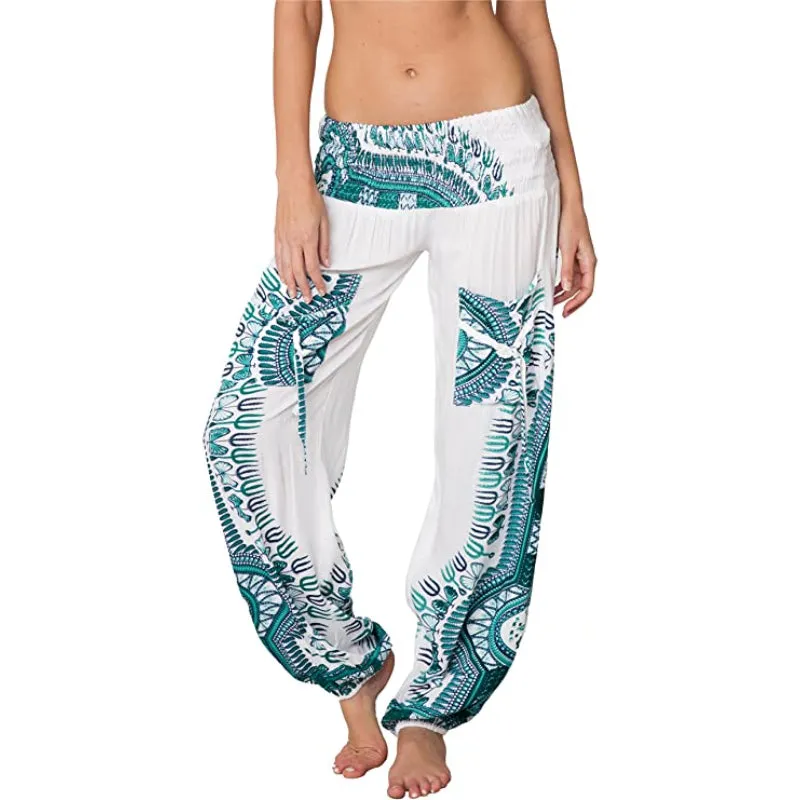 Harem Pants Hippie Bohemian Casual Gypsy Print Yoga Baggy Boho