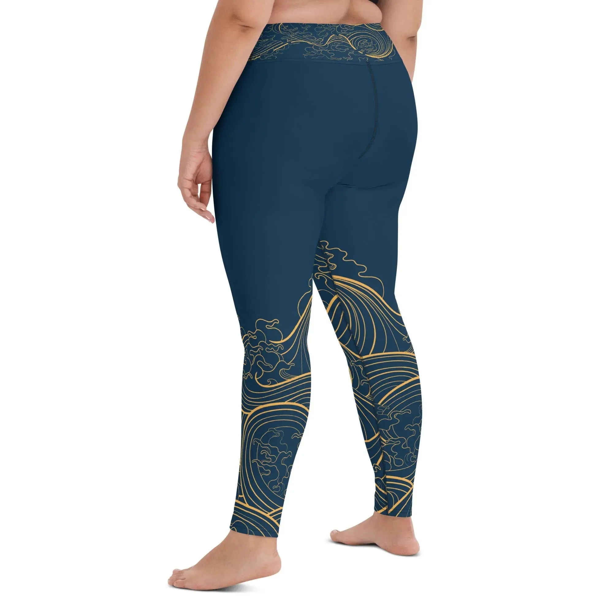Leggings "Ocean One" "Golden Waves" design