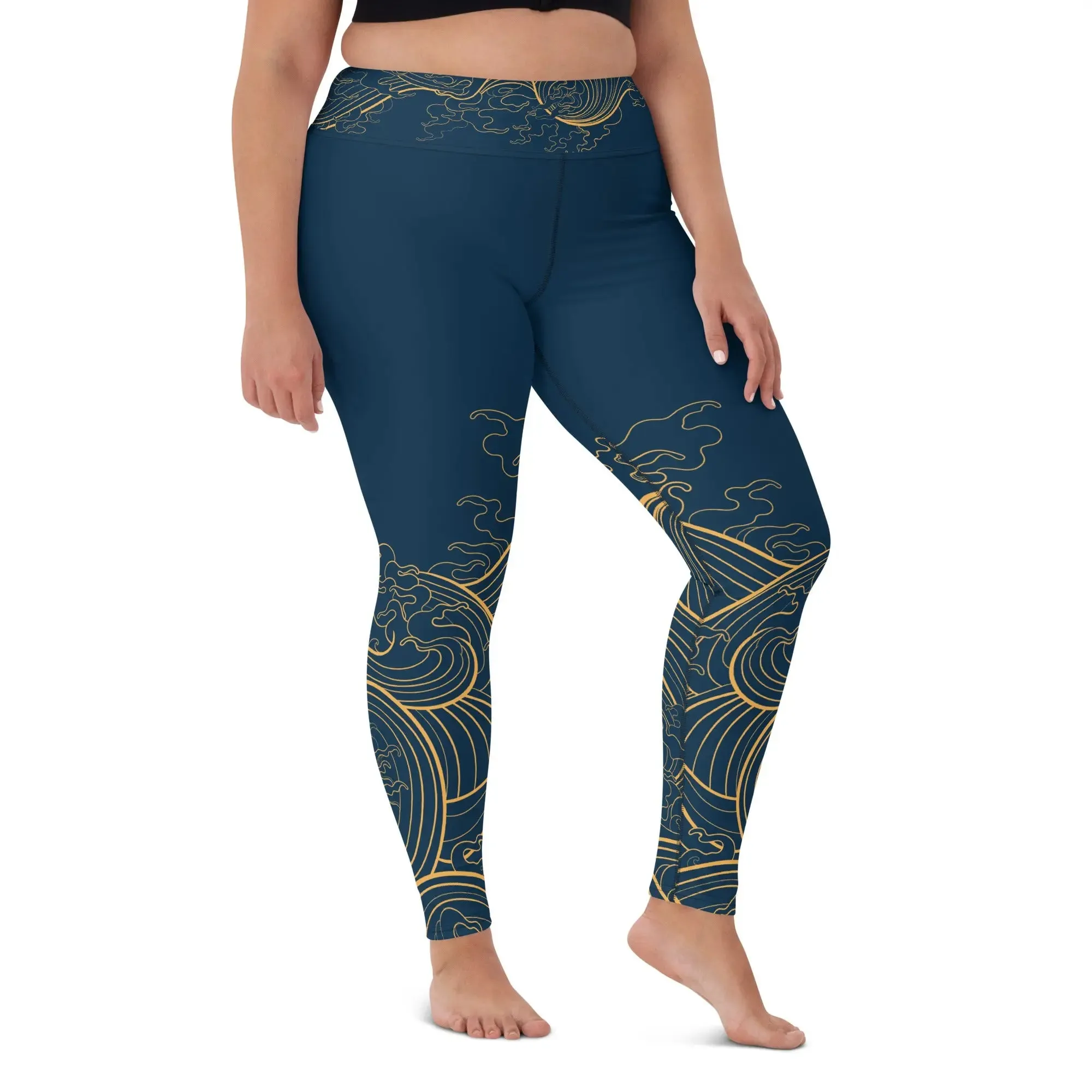 Leggings "Ocean One" "Golden Waves" design