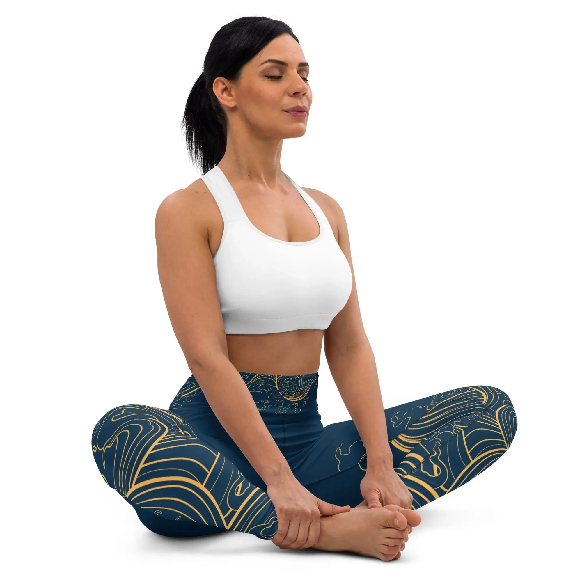 Leggings "Ocean One" "Golden Waves" design