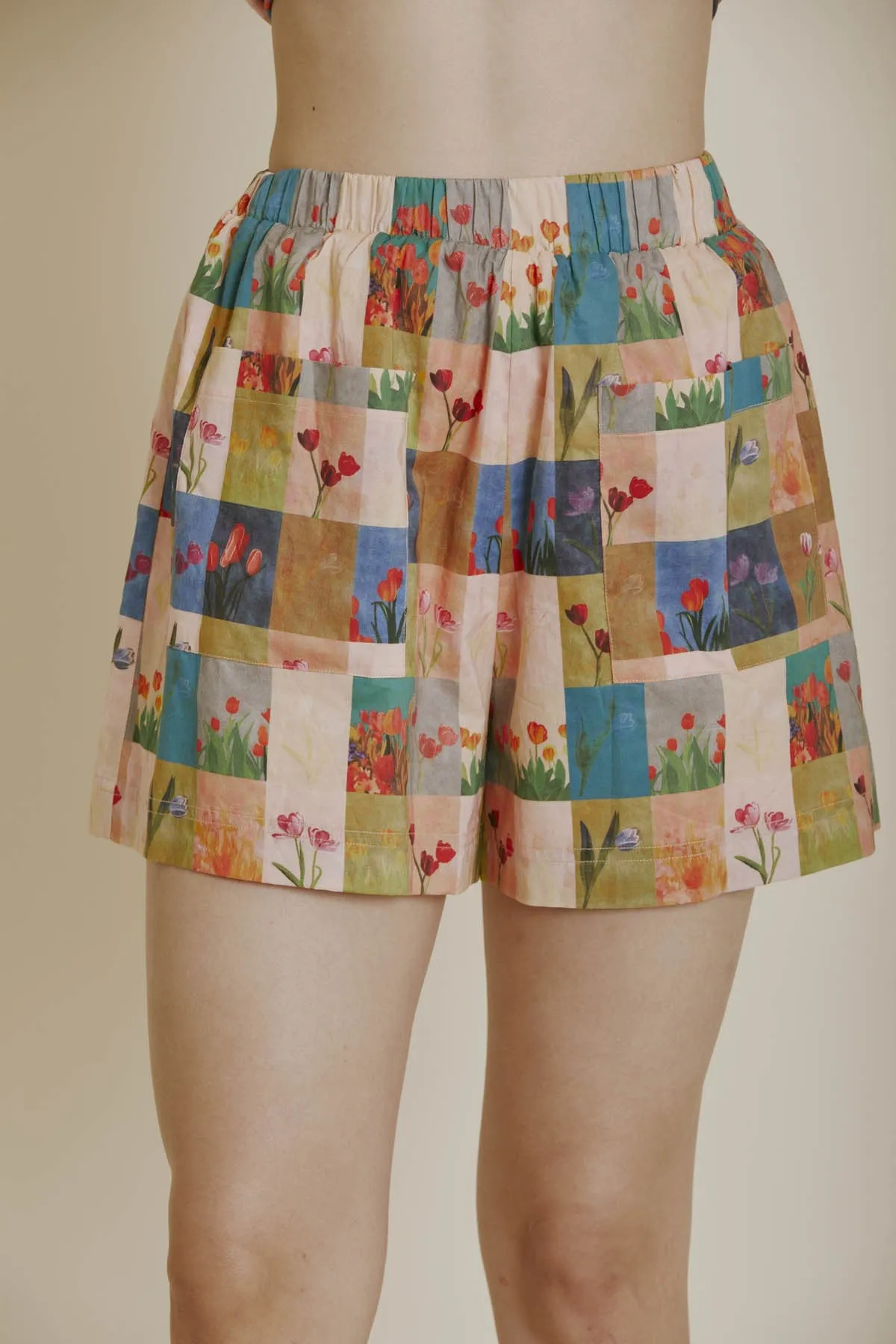 Talia Tile Print Flower Shorts